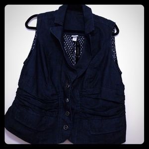 Women's Size 18 Dark Blue Button Up Vest